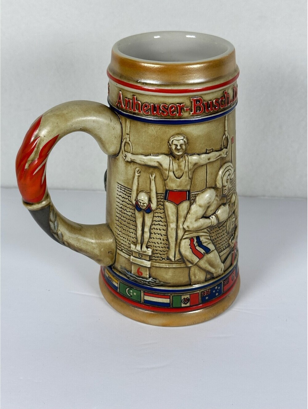 Vintage 1984 Budweiser Los Angeles Olympics Beer Stein Ceramarte C-11